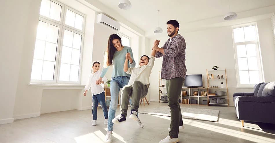 Family enjoying a comfortable home