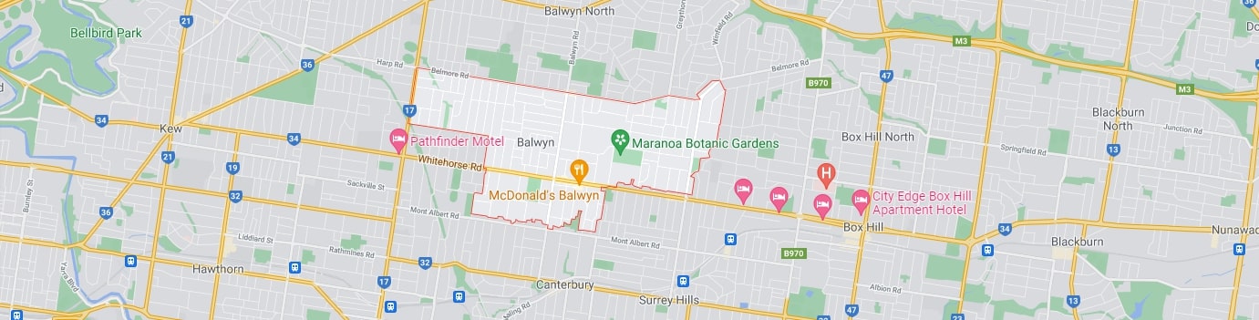 Balwyn area map