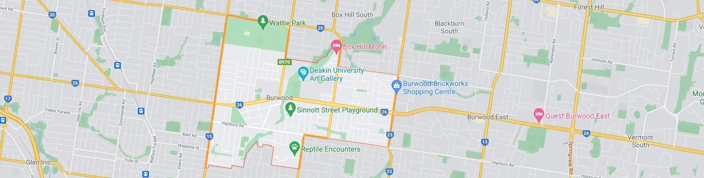 Burwood area map