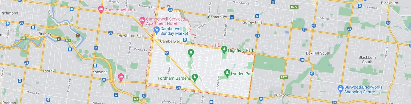 Camberwell area map