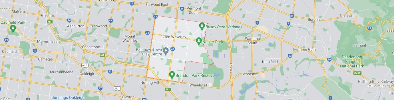 Glen Waverley area map