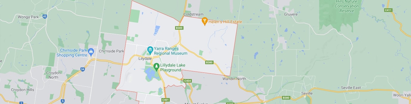 Lilydale area map