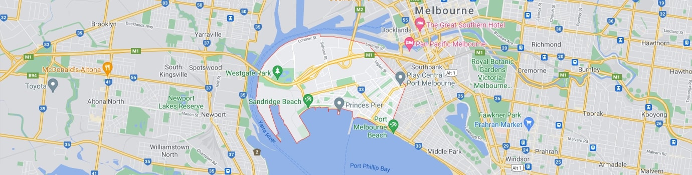 Port Melbourne area map