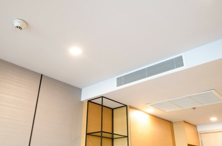 Ducted Gas Heating And Cooling System Installed In Room